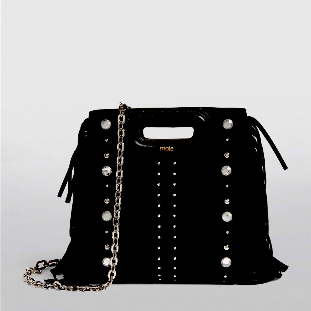 NWOT Maje Mini M Studded Fringe Bag